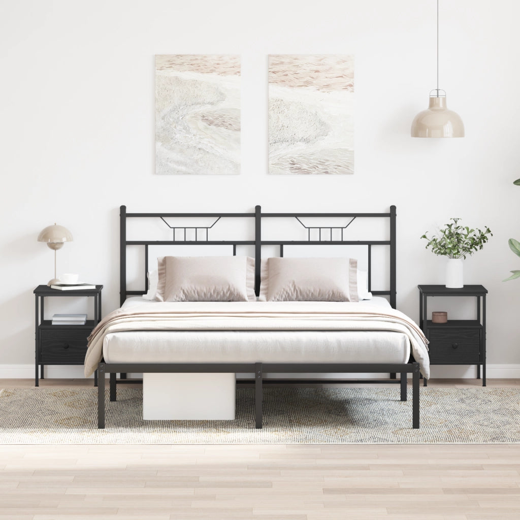 Comodini 2 pcs Rovere Nero 34x36x50 cm Legno ingegnerizzato