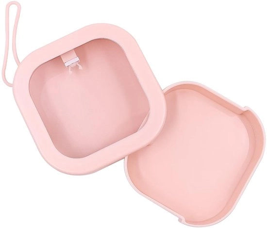 Organizzatore per accessori capelli 2 pezzi - Scatola di conservazione con coperchio - Organizzatore per capelli - Materiale plastico/cotone - Rosso/ Bianco - Dimensioni compatte