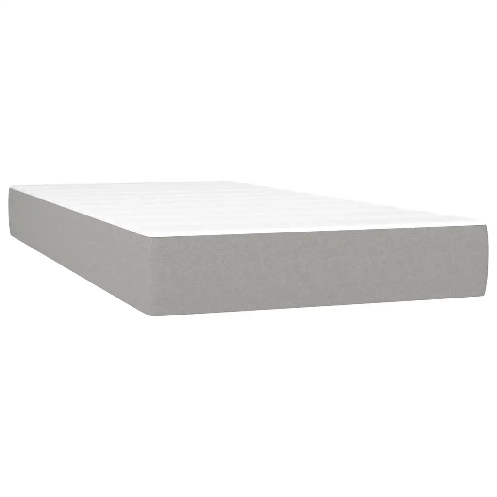 Giroletto a Molle con Materasso Grigio Chiaro 120x190cm Tessuto
