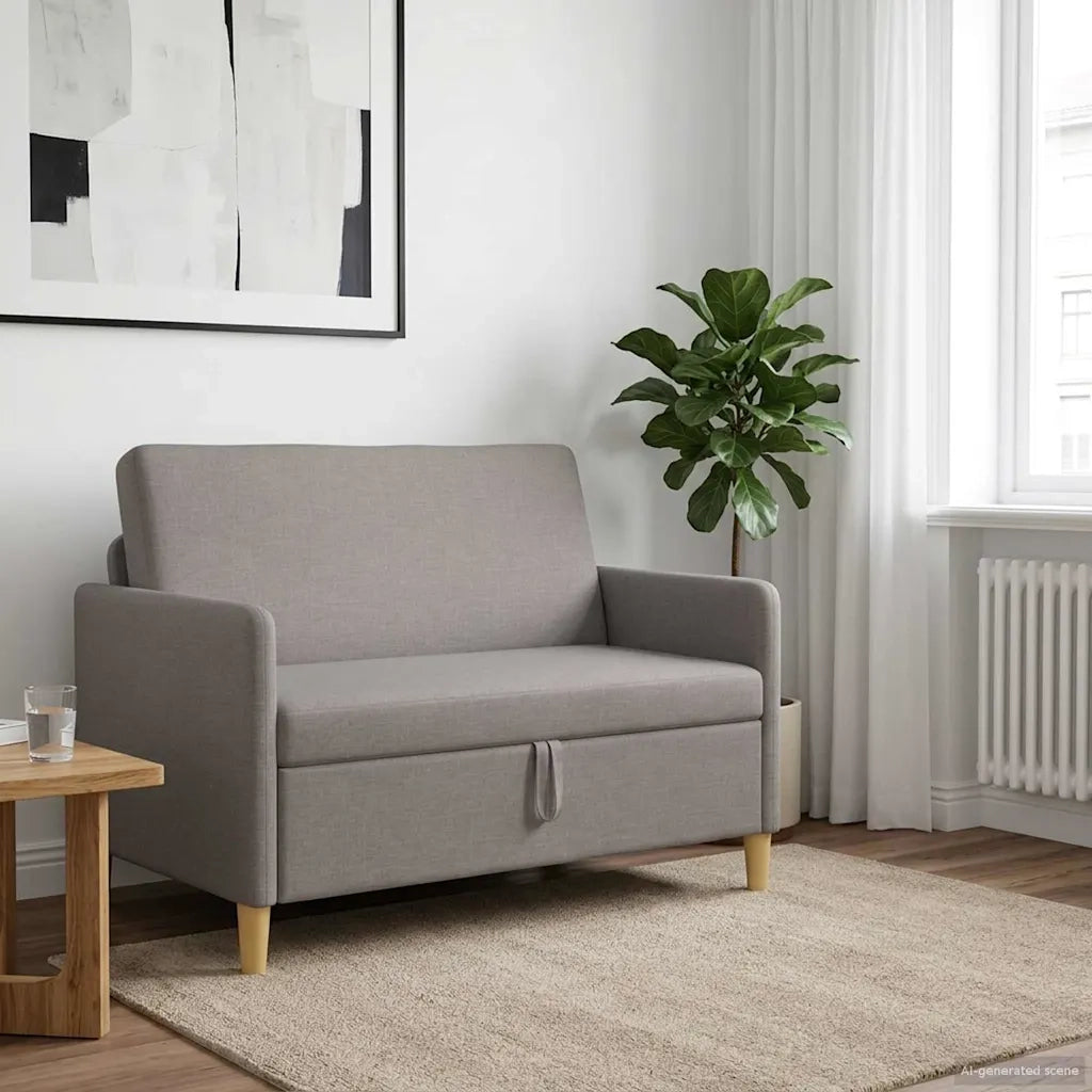 Divano con Storage Tortora 122 x 78 x 87 cm Poliestere 42036897