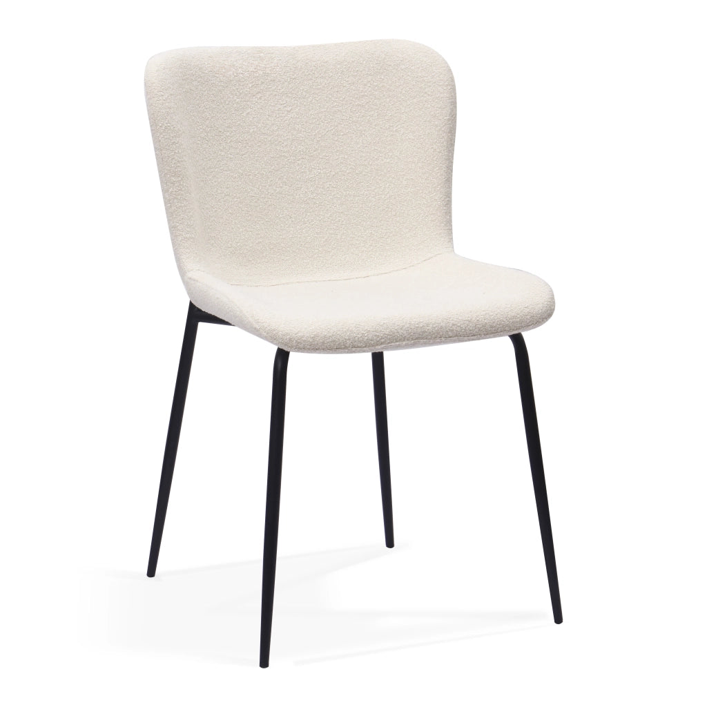 SEDIA Schienale alto rotondo Set da 2 pezzi Tessuto Bianco Metallo