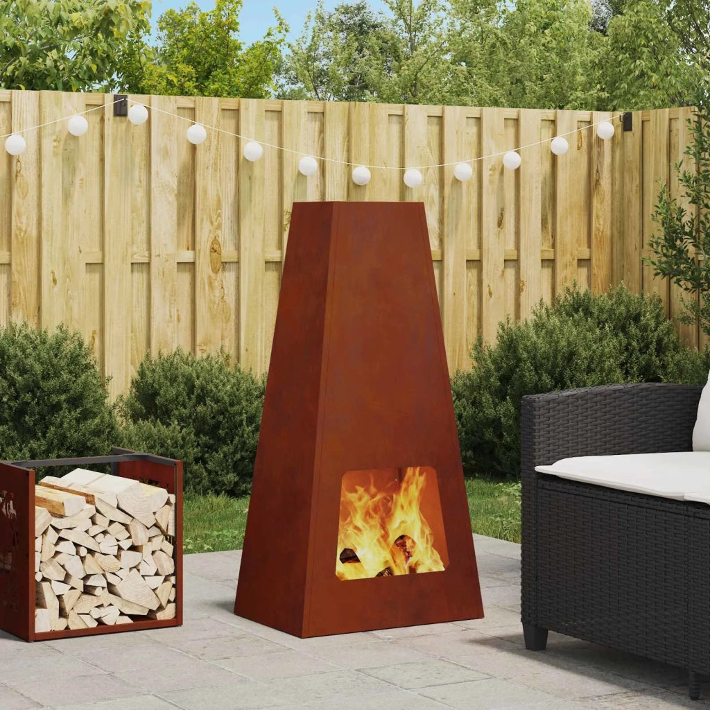 Braciere Ruggine 50 x 35 x 100 cm Acciaio Corten 859005