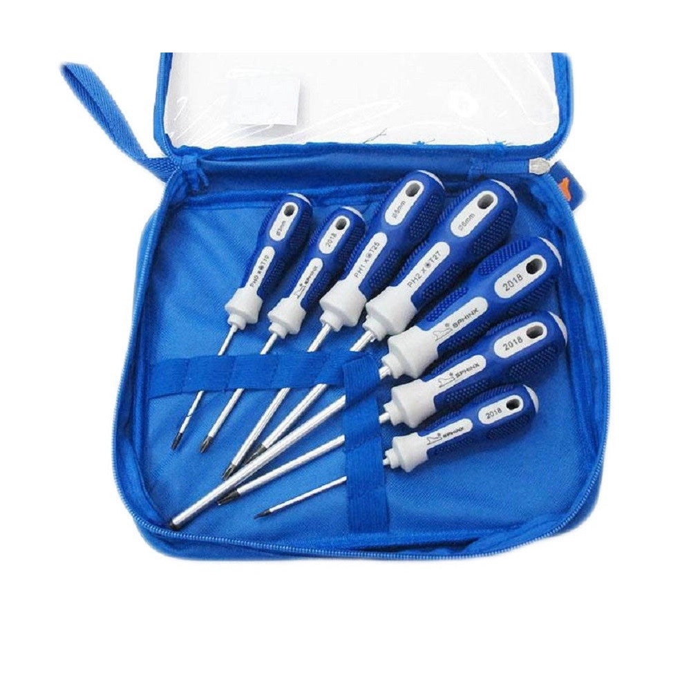Trade Shop - Kit 7 Pz Cacciaviti A T Torx T6 T10 T15 T20 T25 T27 T30 Borsa Richiudibile -