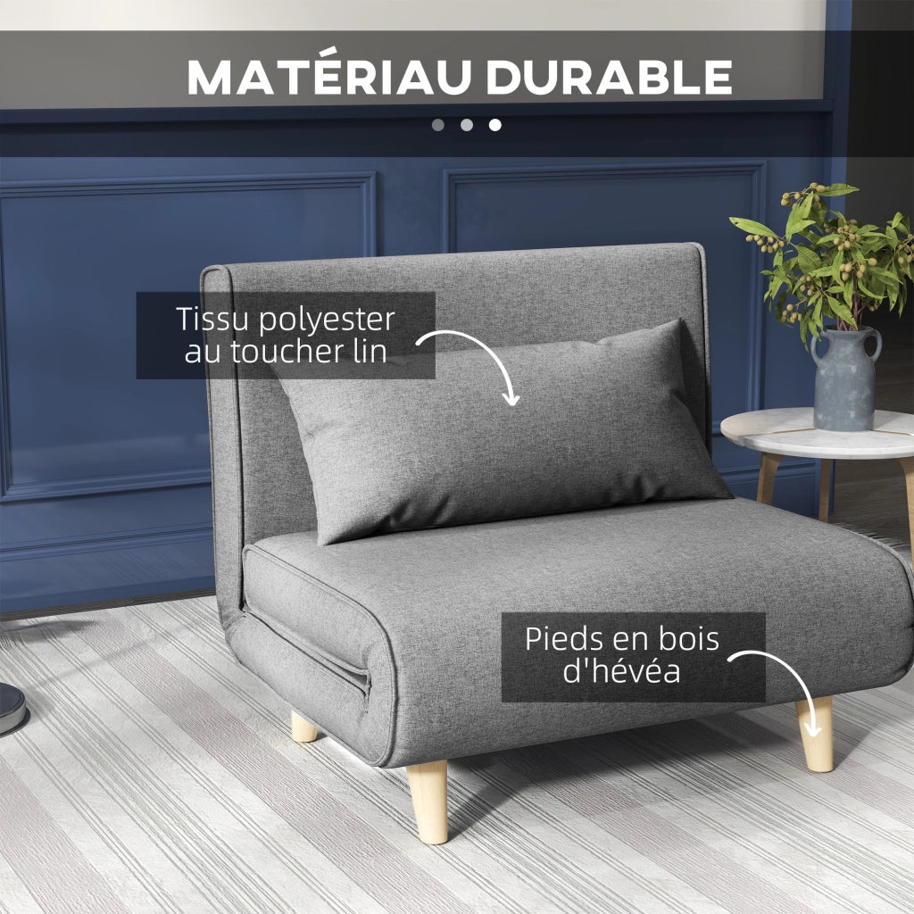 Poltrona letto 1 posto ¨C zephmum ¨C grigio 94x78x80 cm