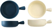 Tazza Cinese da Zuppa, Tazze da Zuppa con Manico, 2 x 660 ml Tazze da Zuppa, Tazze da Colazione, Tazze da Ramen con Manico (Blu Marina + Beige)