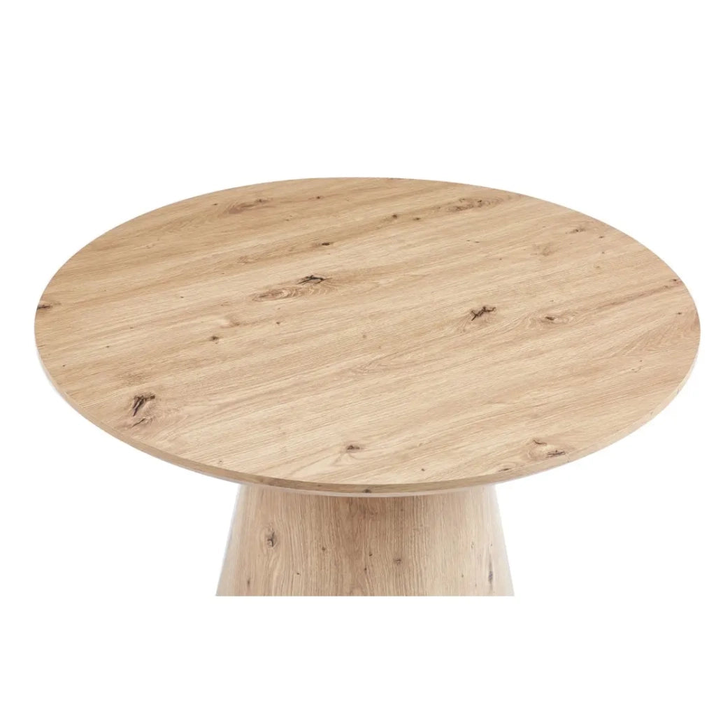 Tavolino rotondo collezione TIGNES – Decorazione effetto pino – D80 x H47 cm