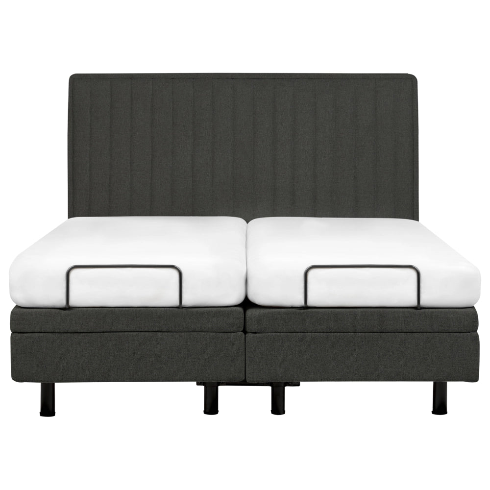 Letto matrimoniale grigio scuro regolabile elettricamente con telecomando 160 x 200 cm stile moderno