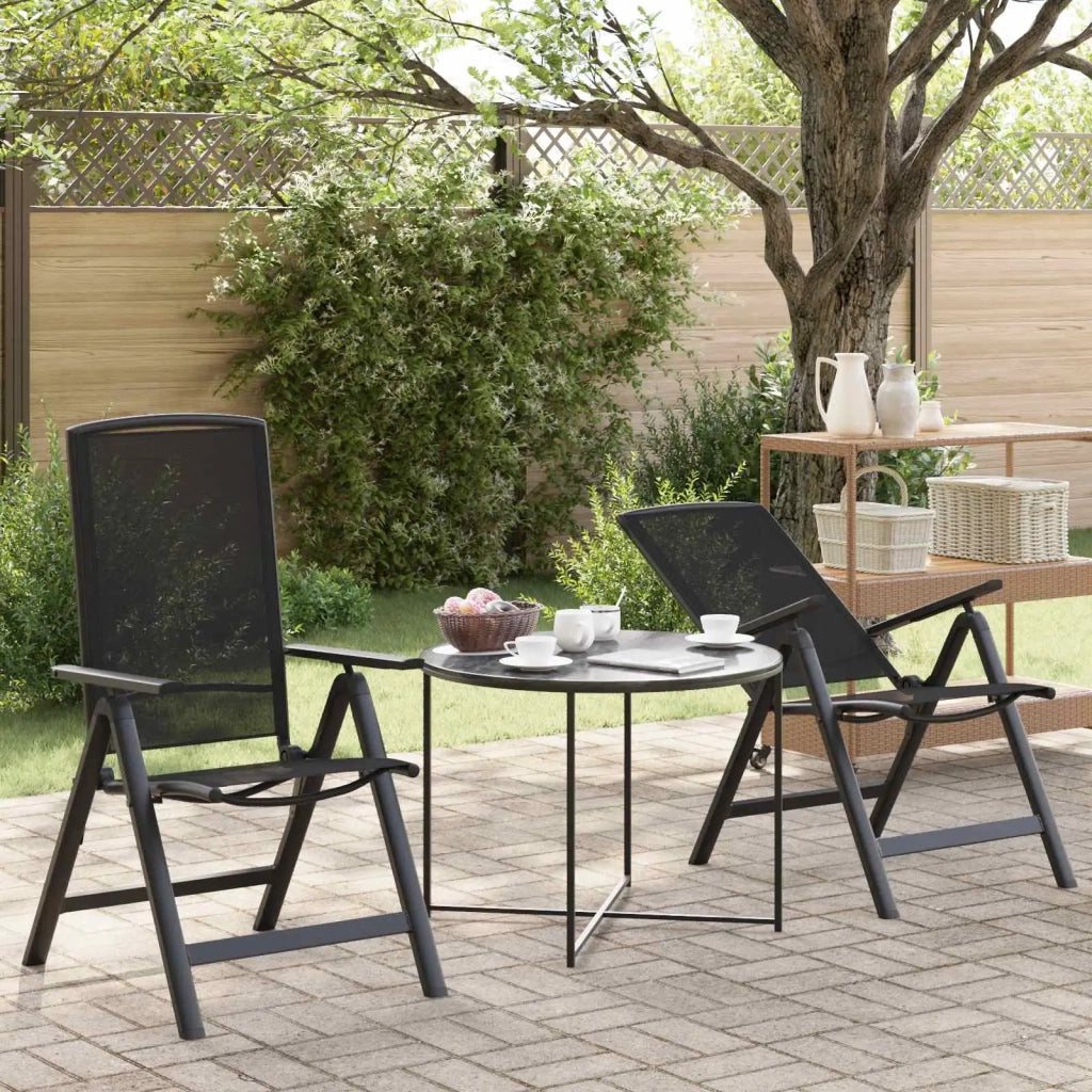 Sedie da giardino reclinabili 2 pcs Nero 58 x 71 x 112 cm 42030042