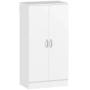 Armadio Scarpiera a 6 Ripiani Regolabili in Legno Bianco, 55x35x108 cm