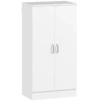 Armadio Scarpiera a 6 Ripiani Regolabili in Legno Bianco, 55x35x108 cm