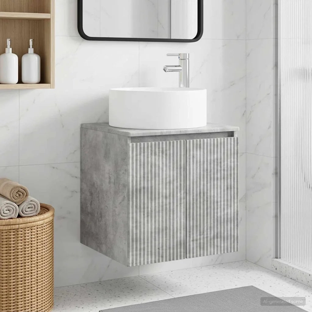 Mobile lavabo da parete Grigio Cemento 49,5 x 44,5 x 65,5 cm 890465