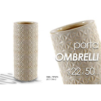 Portaombrelli in ceramica beige design cm 22 x 50 h