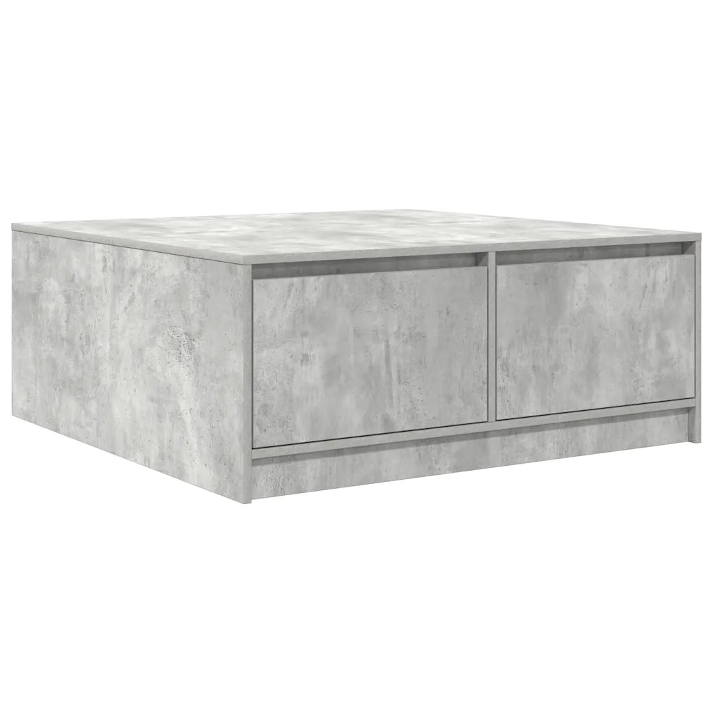 vidaXL Tavolino da Salotto con Cassetti Grigio Cemento 100x100x40 cm
