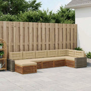 Set di divani da esterno 7 pz Naturale e Beige 3383641