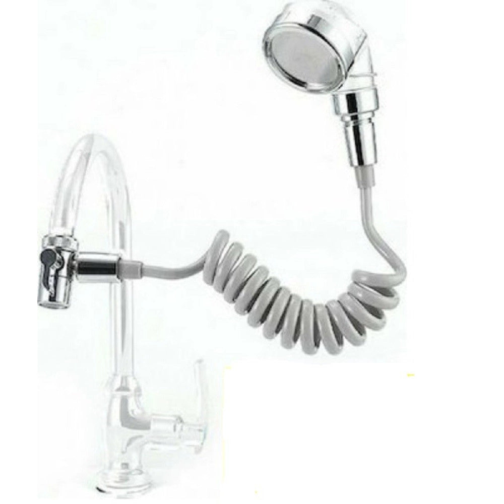 Trade Shop - Soffione Telefono Doccia Per Rubinetto Bagno Cucina Con Spirale Elastica Q-hs1 -