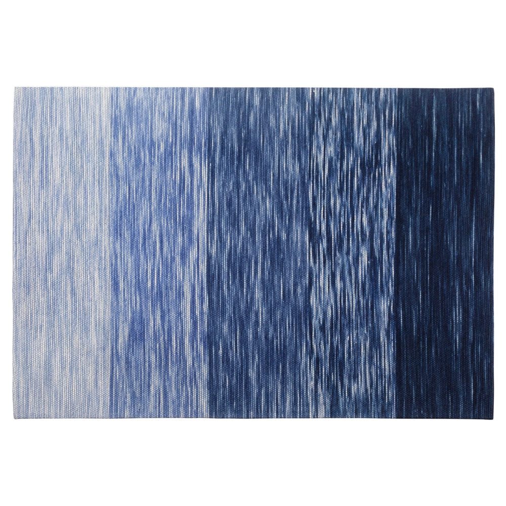 Tappeto Blu Lana e Poliestere 140 x 200 cm Tessuto a Mano Design Moderno