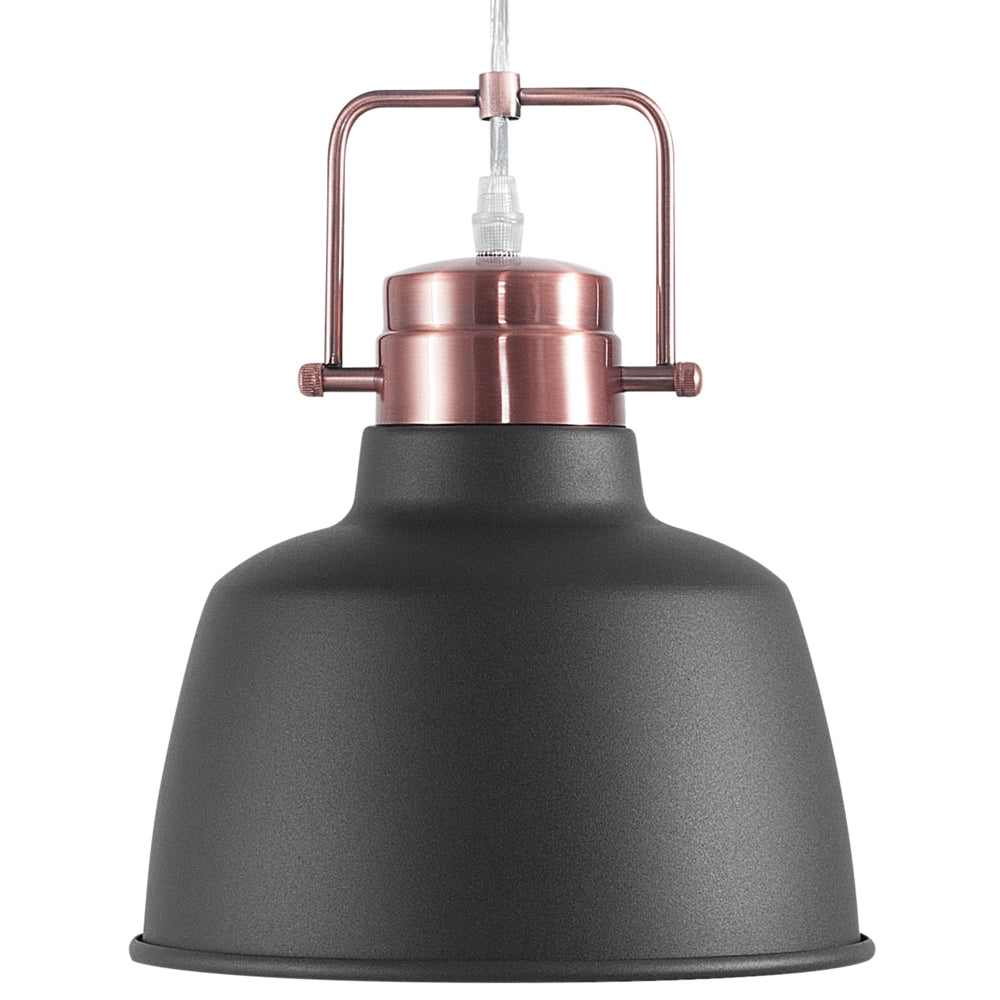 Lampada da Soffitto in Metallo grigio grafite 179 cm Lampada a Sospensione Fabbrica Paralume Industriale