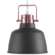 Lampada da Soffitto in Metallo grigio grafite 179 cm Lampada a Sospensione Fabbrica Paralume Industriale