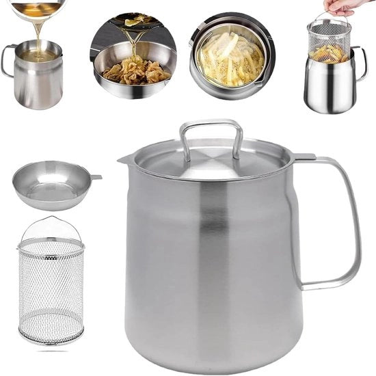 Friteuse a gas - 1,5 litri multi-friteuse in acciaio inossidabile 304 - Ideale per campeggiare e cucinare in cucina ( 14 cm di diametro )