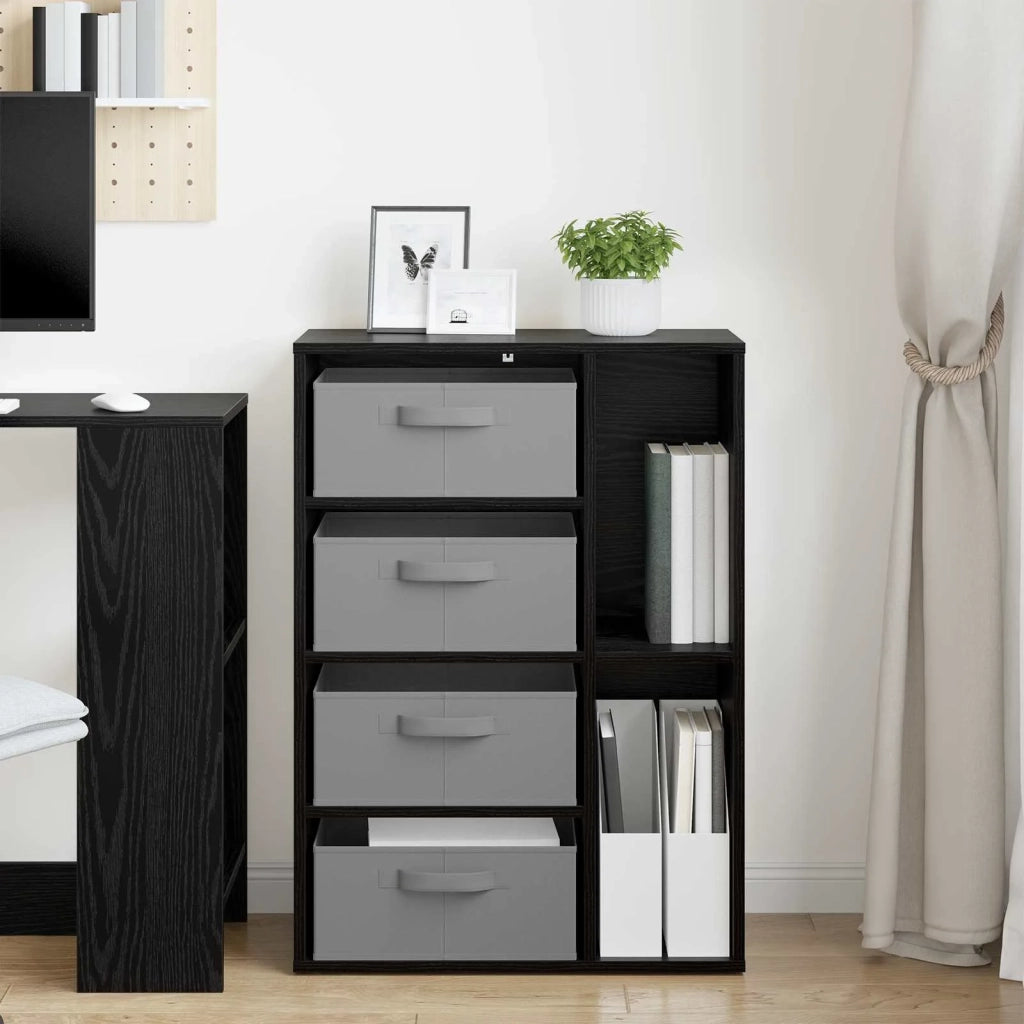 Credenza | Madia | Buffet da pranzo | Armadio da pranzo con cassetto Rovere Nero 60 x 33,5 x 84 cm