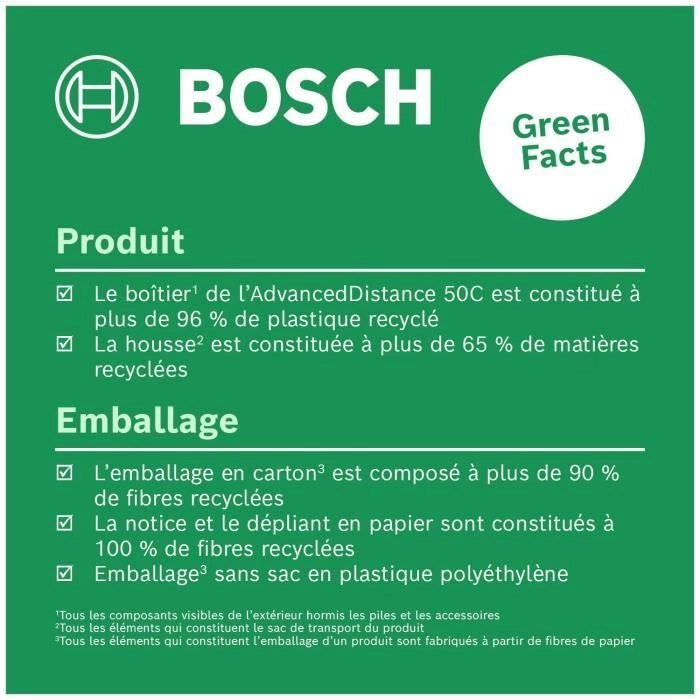Telemetro laser Bosch AdvancedDistance 50 C (misurazione precisa della distanza fino a 50 metri, touch screen, funzioni di misurazione