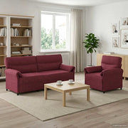 Set di divani 2 pz Rosso Vino Tessuto 3424874
