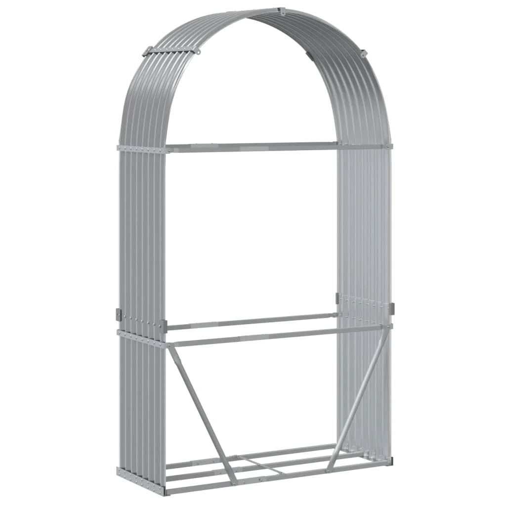 Portalegna chiaro 120 x 45 x 210 cm acciaio zincato grigio 02_0043809
