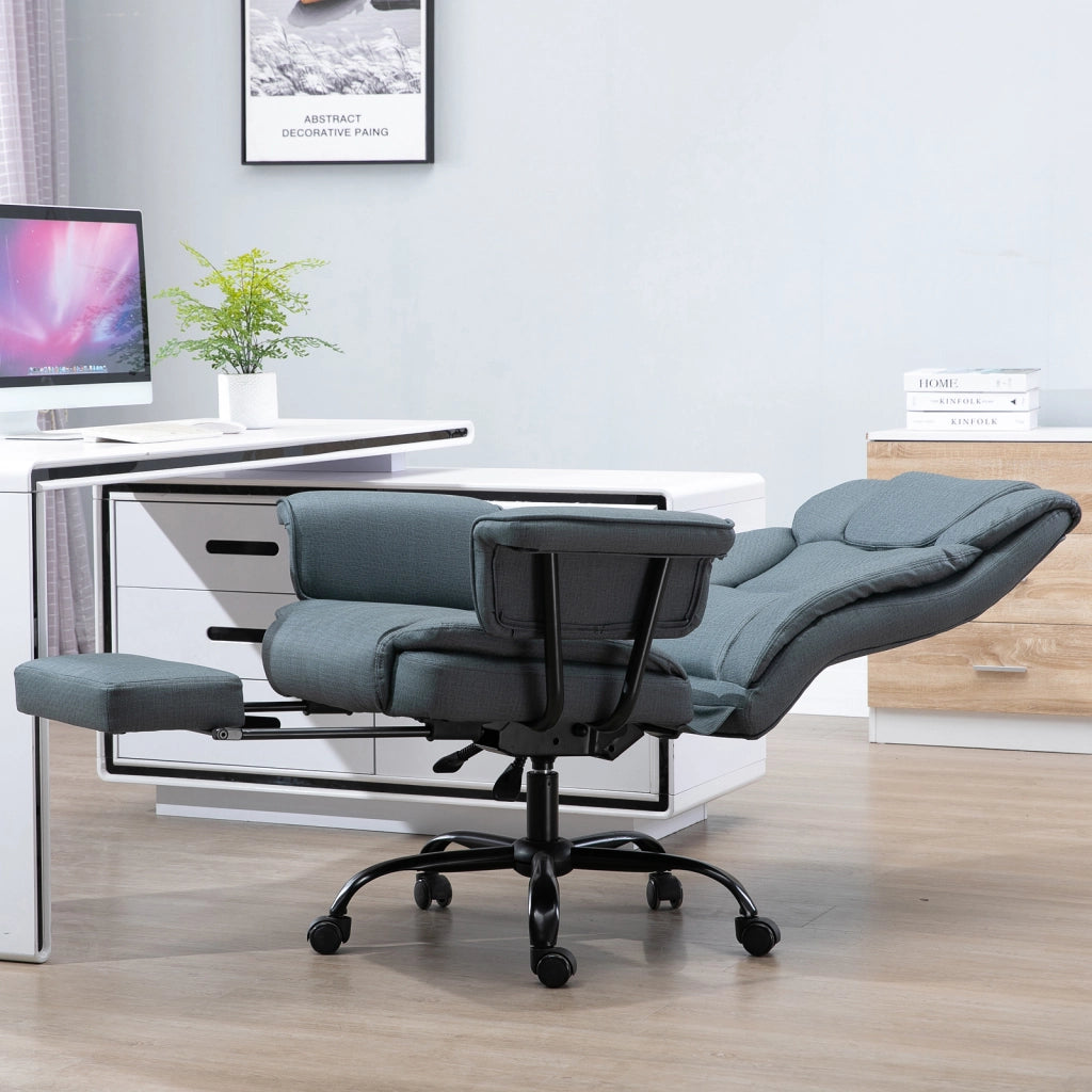 Sedia da ufficio ergonomica reclinabile con poggiatesta e braccioli imbottiti ¨C zephmum ¨C similpelle nera 68x80x120-126 cm