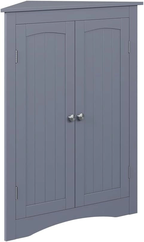 mobiletto bagno Bianco, Grigio, 56 x 80 cm con 2 porte