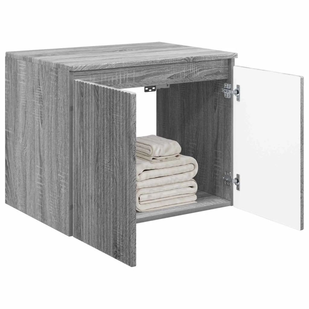Mobiletto da Bagno a Muro Sonoma grigio 62,5 x 44,5 x 50 cm 890478