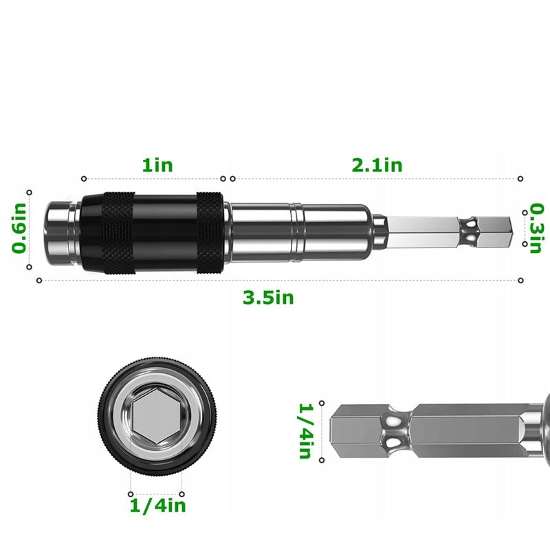 Prolunga Magnetica Angolare Nera – Estensione per Avvitatore | Acciaio Cromato-Vanadio, 87mm, 20°