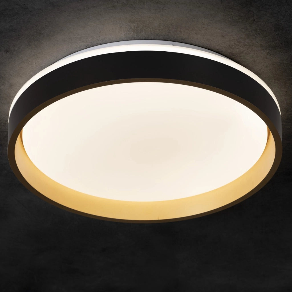 Plafoniera LED 25W CCT dimmer nero/oro Ø38 Kanlux SOLN
