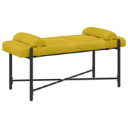 Panchina con bottoni e cuscini Giallo 110 x 40 x 46 cm Velluto 42038392