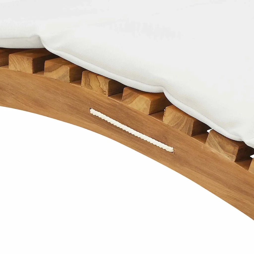 vidaXL Lettino da sole con cuscino Bianco crema 188 x 55 x 59 cm
