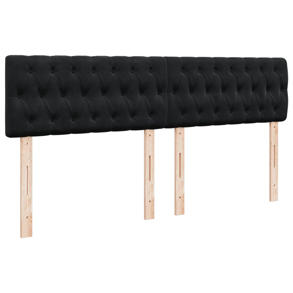 Giroletto a Molle con Materasso Nero 180x200 cm in Velluto