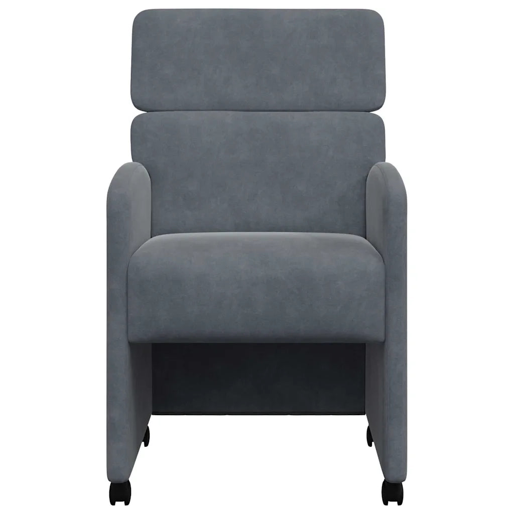 Sedie da Pranzo con Ruote 2 pcs Grigio scuro 58 x 65 x 98 cm