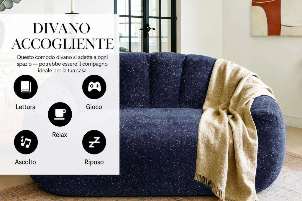 Poltrone relax, pouf, poltrone extra-large,Frevano ideali per il soggiorno e la camera da letto, blu