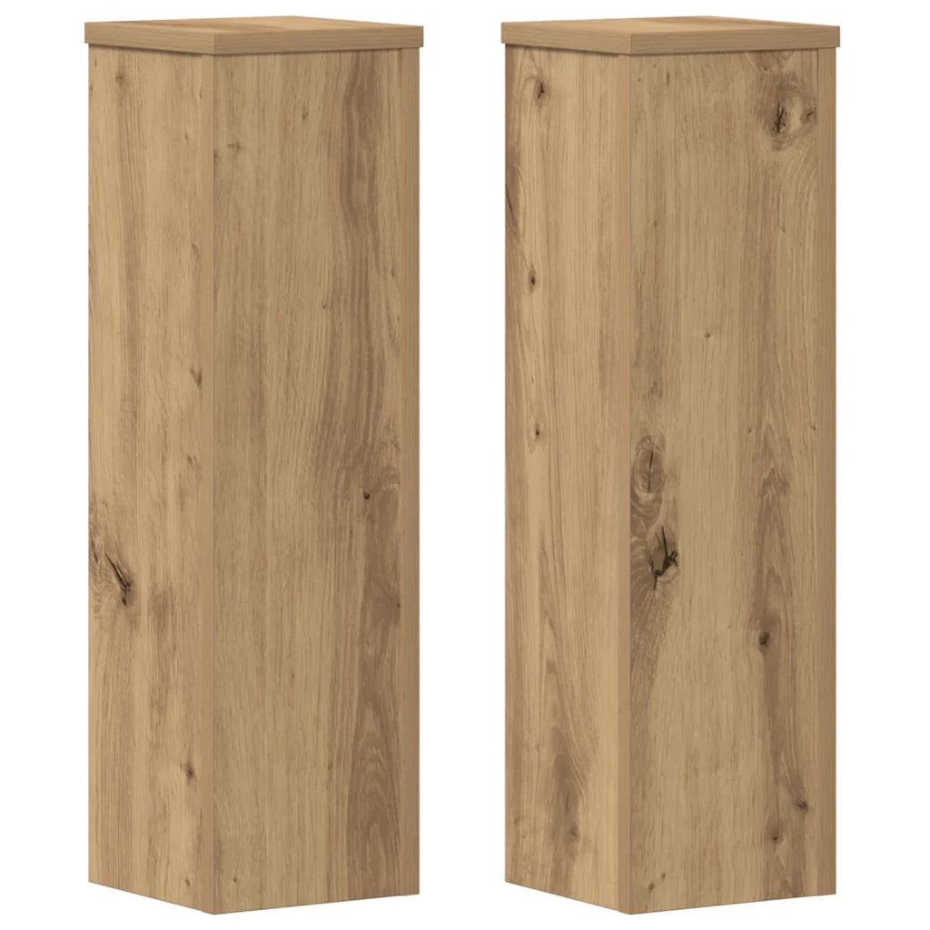 vidaXL Supporti per Piante 2 pz Rovere 17x17x60 cm in Multistrato