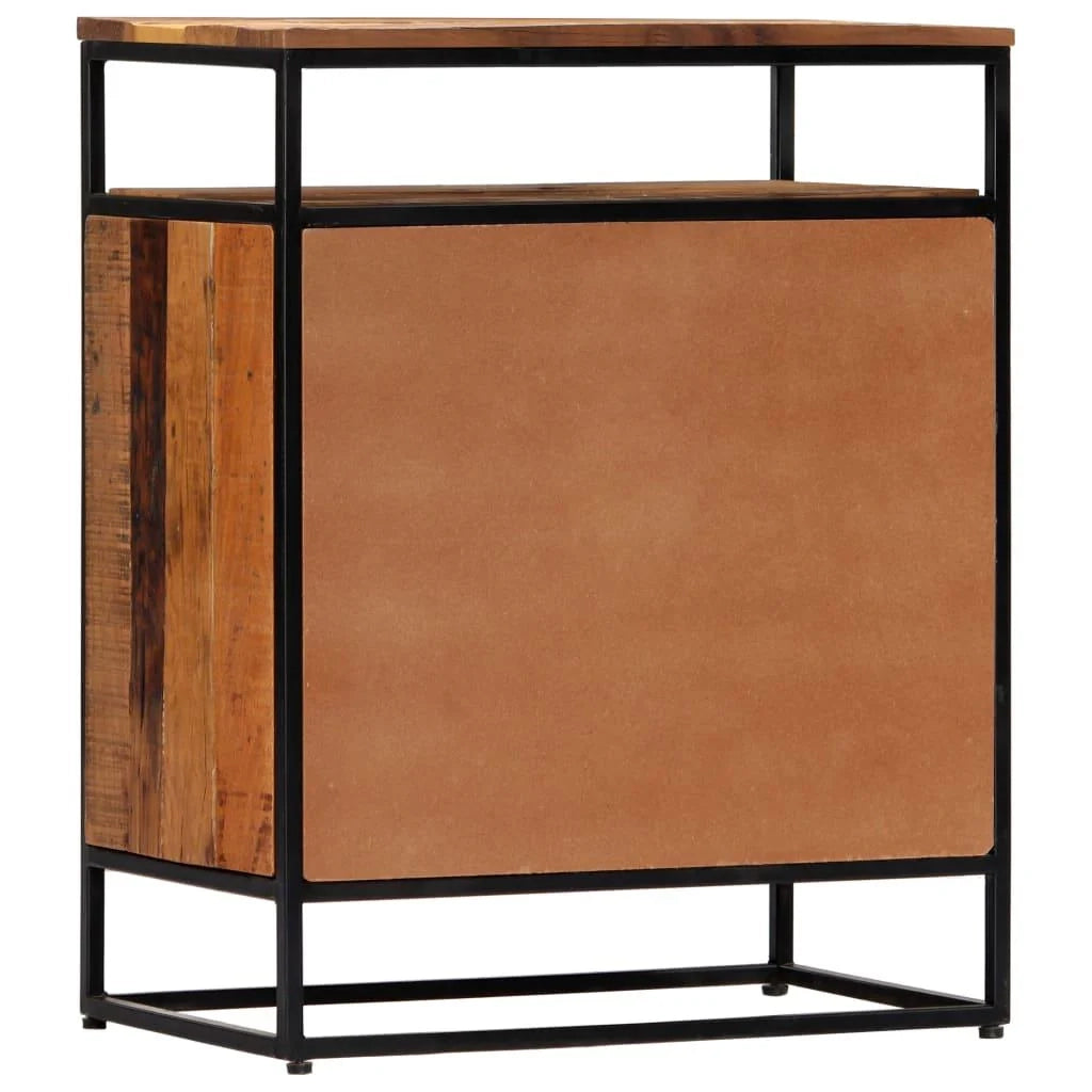 Credenza mobiletto consolle 76 cm legno massello di recupero e acciaio 4402059