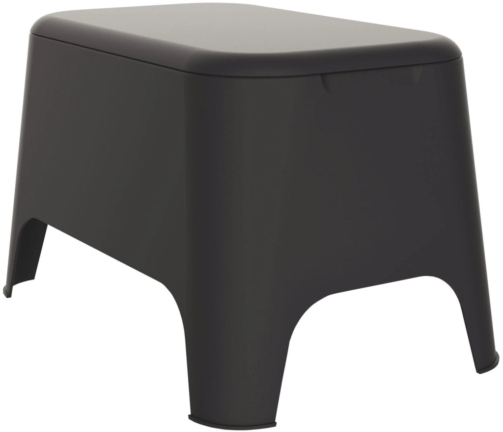 TAVOLO IN RESINA PETRA ANTRACITE PORTA OGGETTI CON COPERCHIO 59 X 39 X H36 CM
