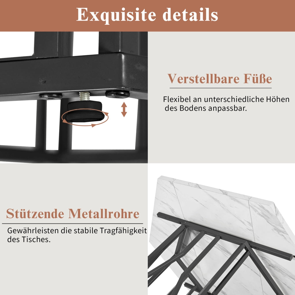 Tavolo da pranzo per 4 persone con 4 sedie in velluto, stile moderno, struttura in acciaio, nero e grigio, 115,5 × 100 × 75 cm