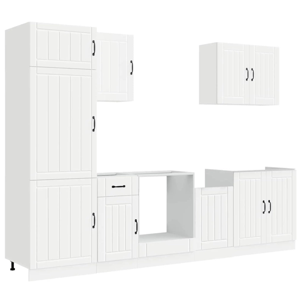 Set Mobili da Cucina 7 pz Lucca Bianco Legno Multistrato 3314771