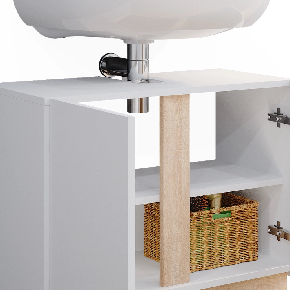 Vicco Mobile sottolavabo per bagno Bianco 70.4 x 55.5 cm con 2 porte
