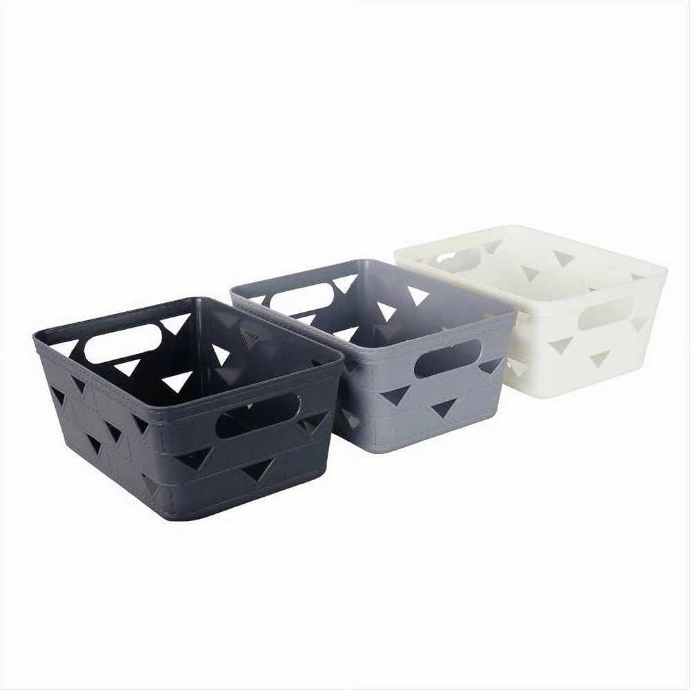 Trade Shop - Set 2pz Cesto Cestino Portatutto Oggetti Organizer Rettangolare 20x14.7x9cm 10713 -