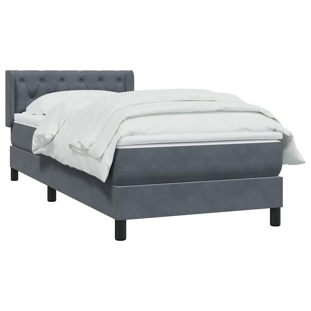Giroletto a Molle con Materasso Grigio Scuro 80x210 cm Velluto 3318346