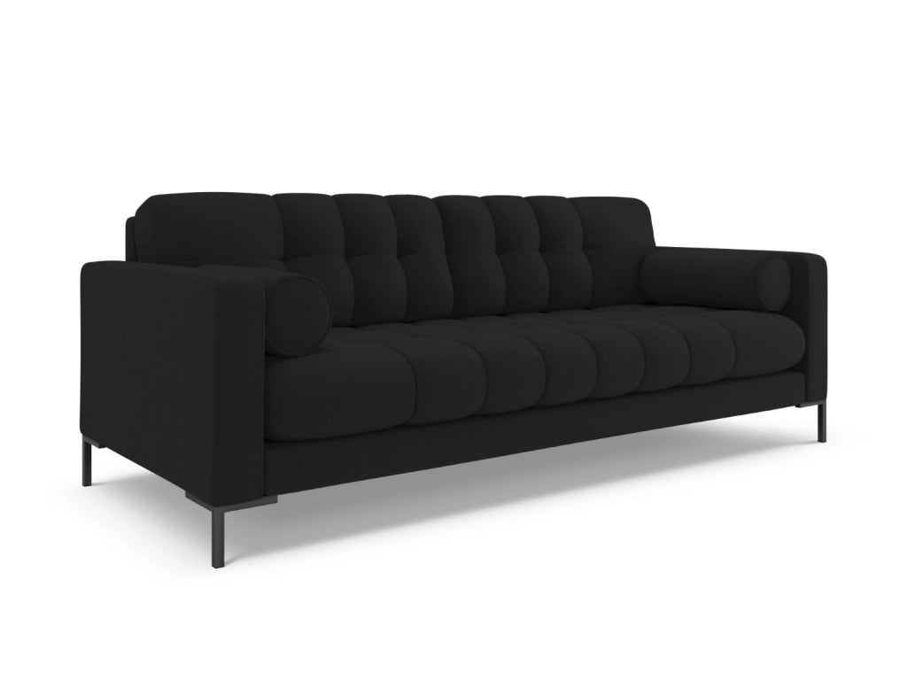 Cosmopolitan Design - Divano "Bali" 4 posti in tessuto strutturato nero 