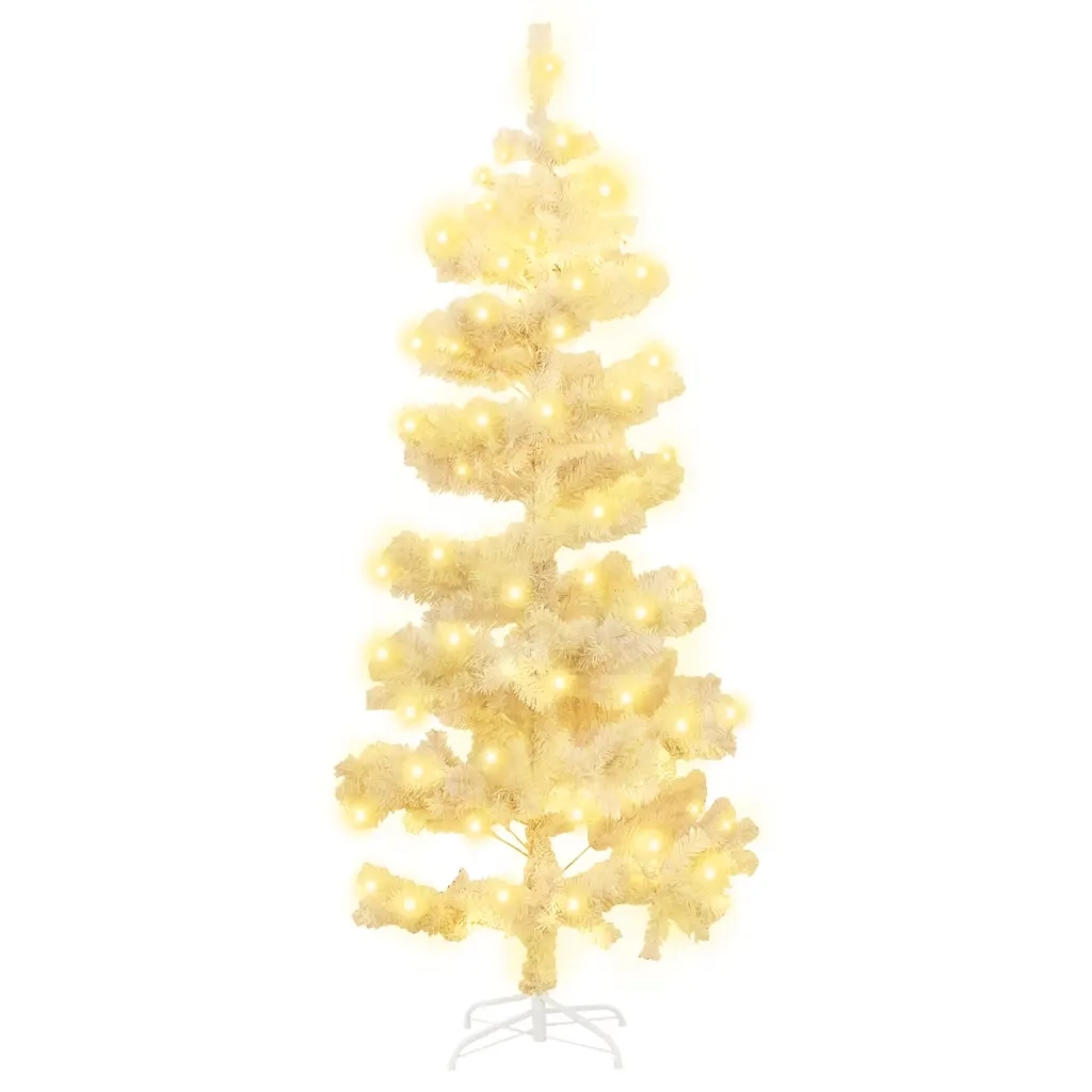 Albero di Natale Preilluminato con Vaso Bianco 150 cm in PVC 344653