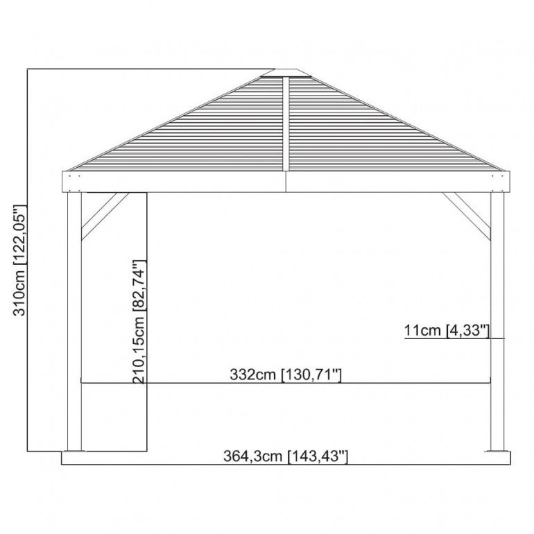 Gazebo in alluminio ed acciaio South Beach 12'x12' 363x363x310 cm by Ezooza
