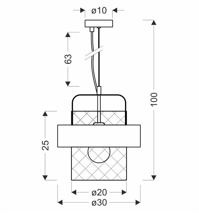 Lampada a sospensione Candellux FIBA nera/rosa Ø30 E27