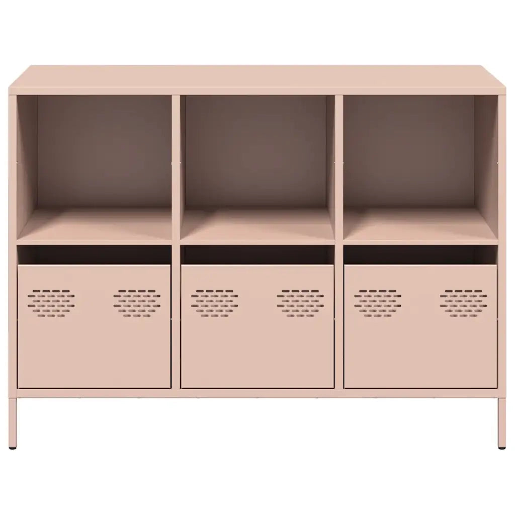 Credenza Rosa 101,5x39x73,5 cm in Acciaio Laminato a Freddo